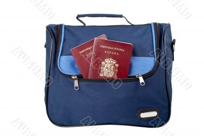 Handbag with two spanish passports