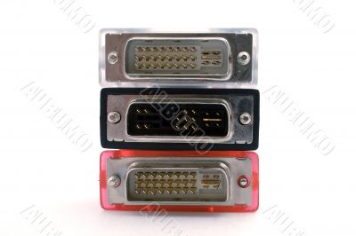 adapters vga-dvi on a white background. 4 adapters vga-dvi on a white background. 4