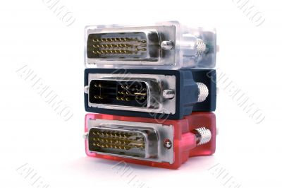 adapters vga-dvi on a white background. isolated 5 adapters vga-dvi on a white background. isolated 5