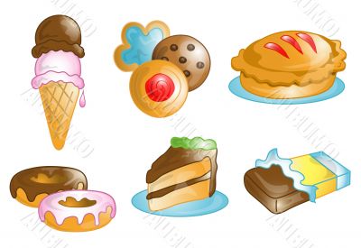 Dessert food icons or symbols
