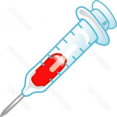 Large vet syringe icon or symbol