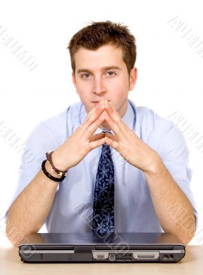 business man with laptop