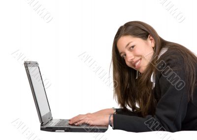 business woman working on a laptop