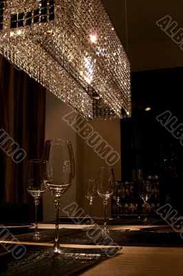 Wineglasses and light reflections