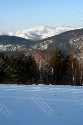 Altai Mountain with snow in winter