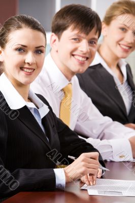 Row of professionals