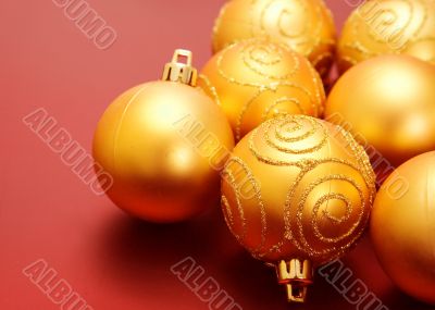 christmas golden baubles