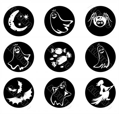 Nine Halloween symbols