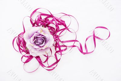 violet artificial rose convoluted in purple tape 1 violet artificial rose convoluted in purple tape 1