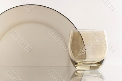 Glass on the white background