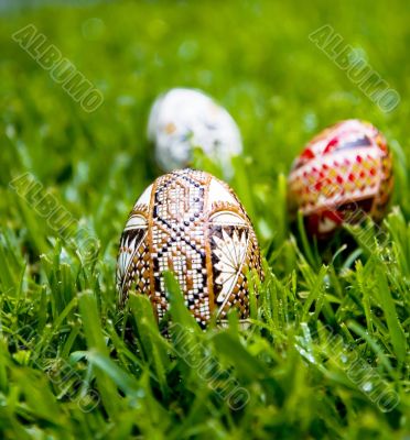 Wax decorated Easter eggs