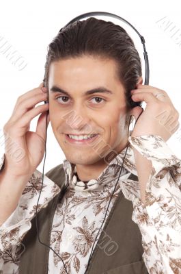 Teen listening to music
