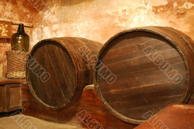 Old Barrel In Cellar