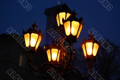 Five Orange Old Lamps