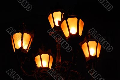 Five Orange Old Lamps