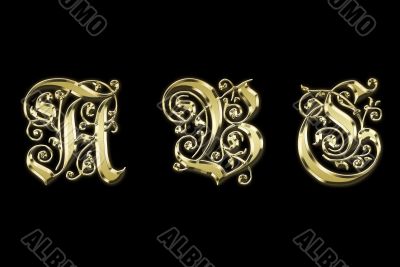 Gold letter A,B,C Gold letter A,B,C
