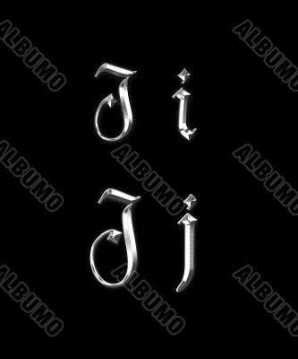 Silver letters I, J Silver letters I, J