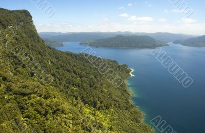 Green bluff and blue lake Green bluff and blue lake
