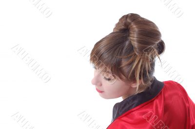 girl stay to turn the head backward girl stay to turn the head backward