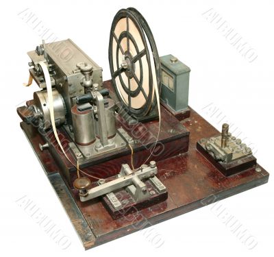isolated obsolete vintage morse telegraph machine