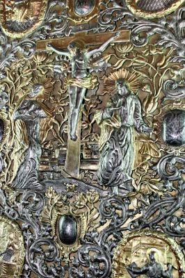 rich golden cover of Orthodox Gospel or Bible