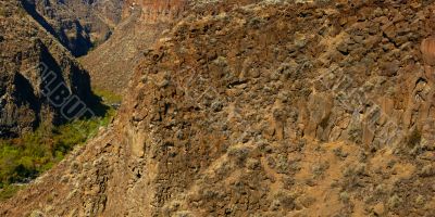 Basalt cliffs and talus from ancient lava flow