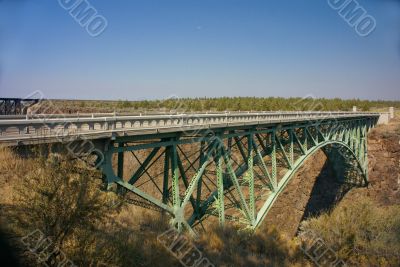 Old iron bridge over the Crooked River Canyon