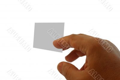 hand and visit card