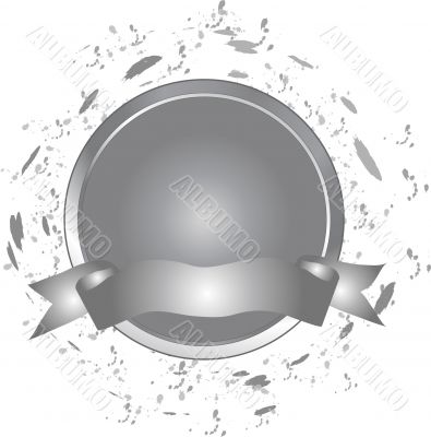 Grey button with banner Grey button with banner