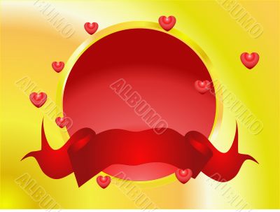 Valentine button with banner Valentine button with banner