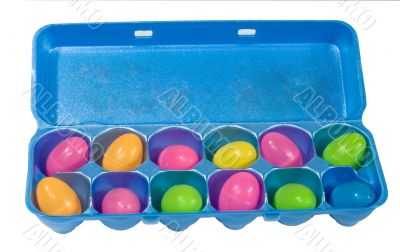 Plastic Eggs in Egg Carton