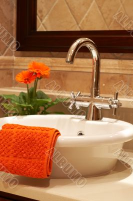 Beautiful sink in a bathroom