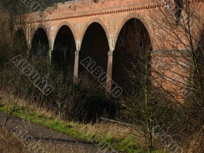 Old abandoned bridge and arches