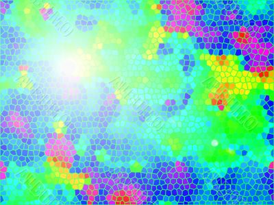 Colourful tiles with lens flare Colourful tiles with lens flare
