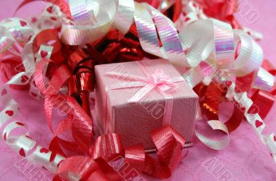 Pink Gift Box with Curly Ribbon