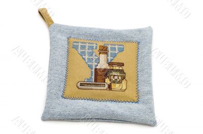 jean kitchen glove on white