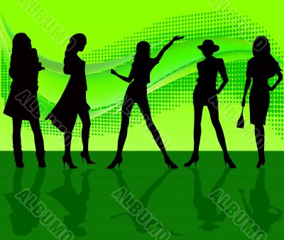 Sexy woman silhouettes - vector