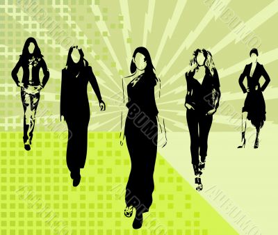 Sexy woman silhouettes - vector Sexy woman silhouettes - vector