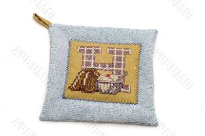 jeans kitchen glove on white