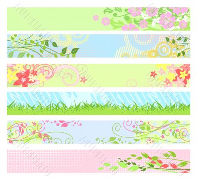 Spring floral website banners / vector