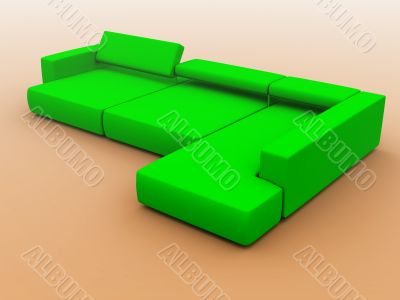 sofa in green tones