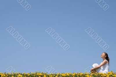 Pretty woman enjoying sunshine