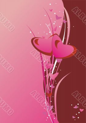 hearts on the pink background
