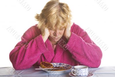 depressed elderly woman