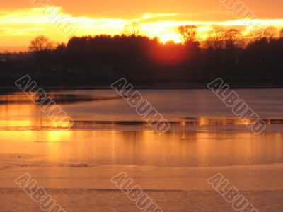 sunset on the river