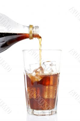 Poured soda in a glass Poured soda in a glass