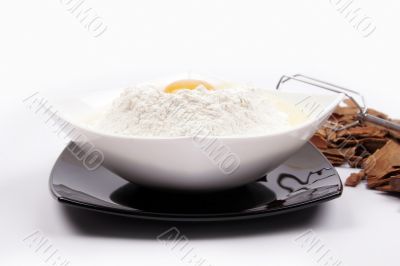 White plate with egg
