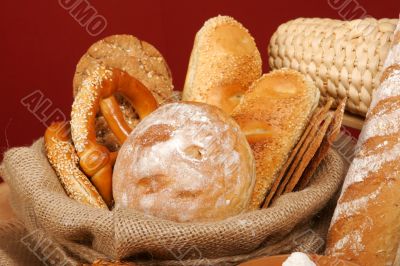 Assortment of baked breads