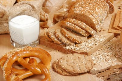 Assortment of baked breads