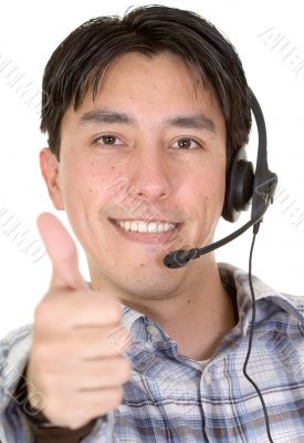 business customer services thumbs up